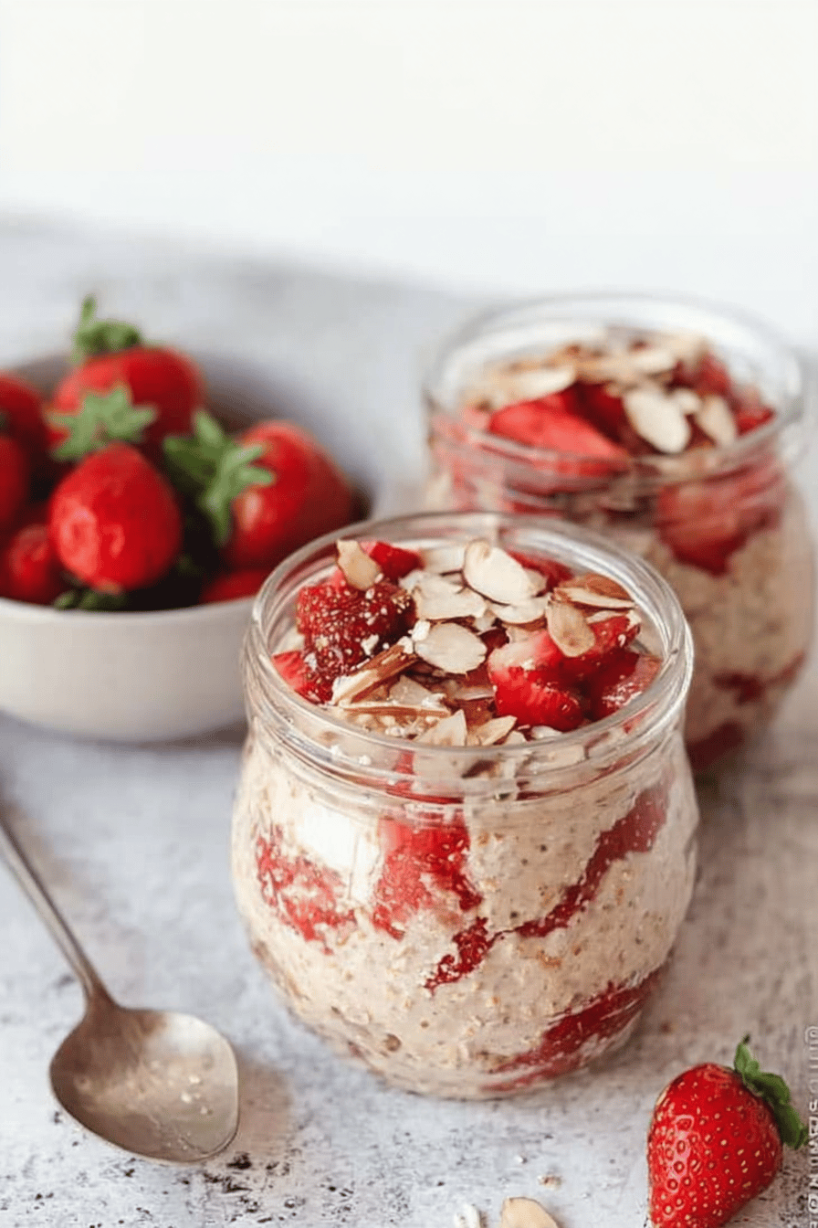 Almond Strawberry Overnight Oats