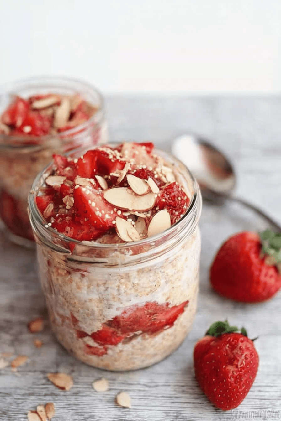 Almond Strawberry Overnight Oats
