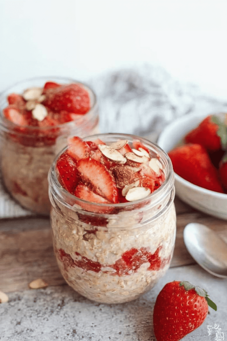 Almond Strawberry Overnight Oats 98.Png