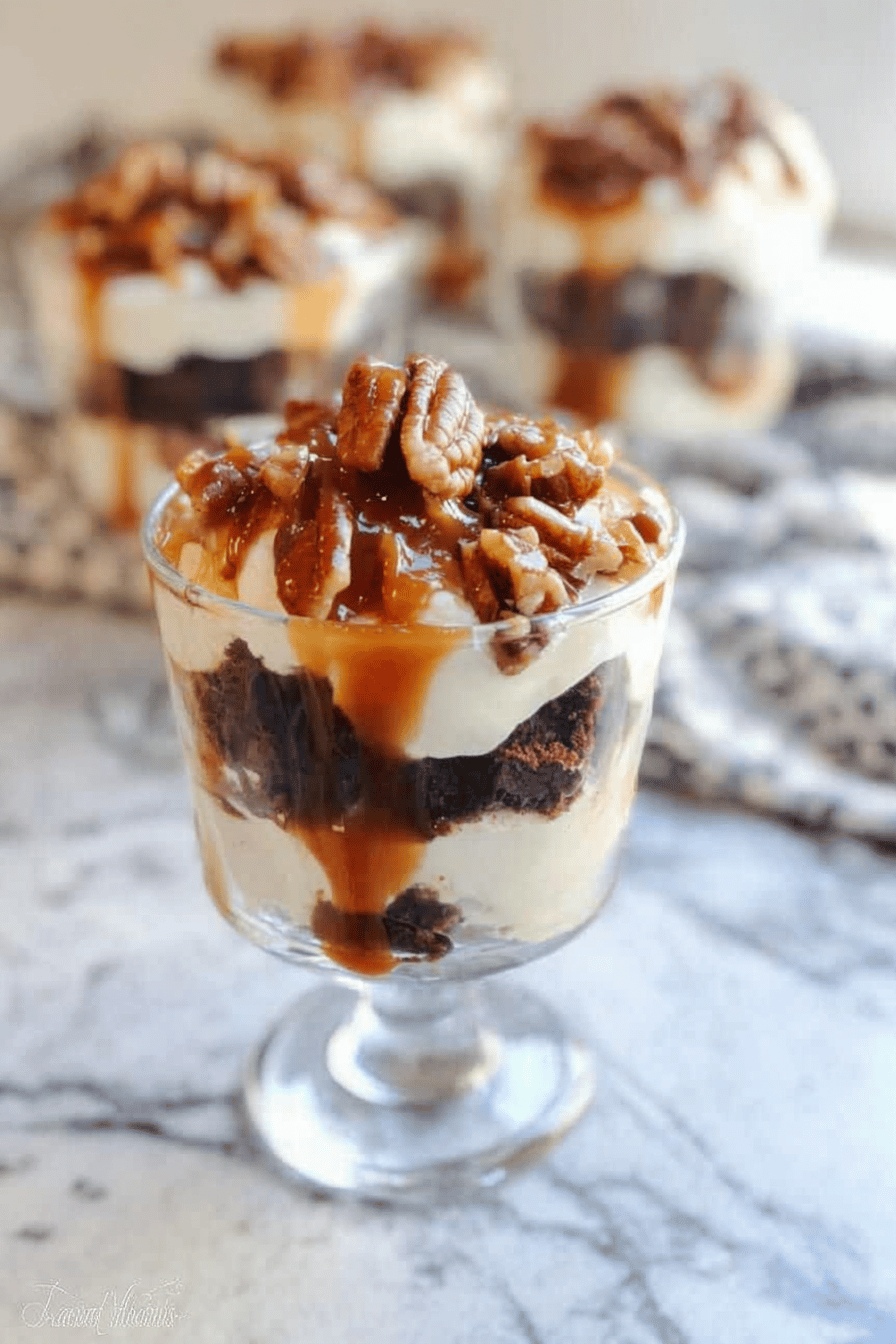 Caramel Pecan Brownie Trifles Recipe With Layers Of Sweet And Nutty Goodness 7 Caramel Pecan Brownie Trifles