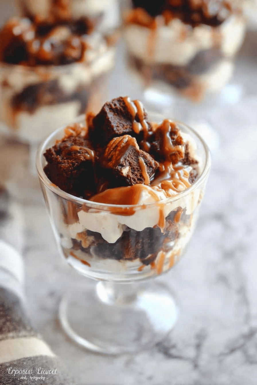 Caramel Pecan Brownie Trifles Recipe With Layers Of Sweet And Nutty Goodness 6 Caramel Pecan Brownie Trifles