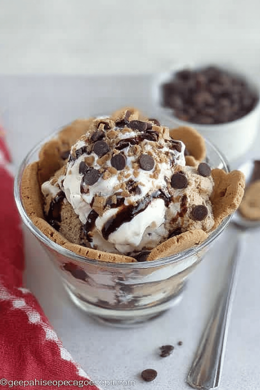 Chocolate Chip Cookie Ice Cream Sundae