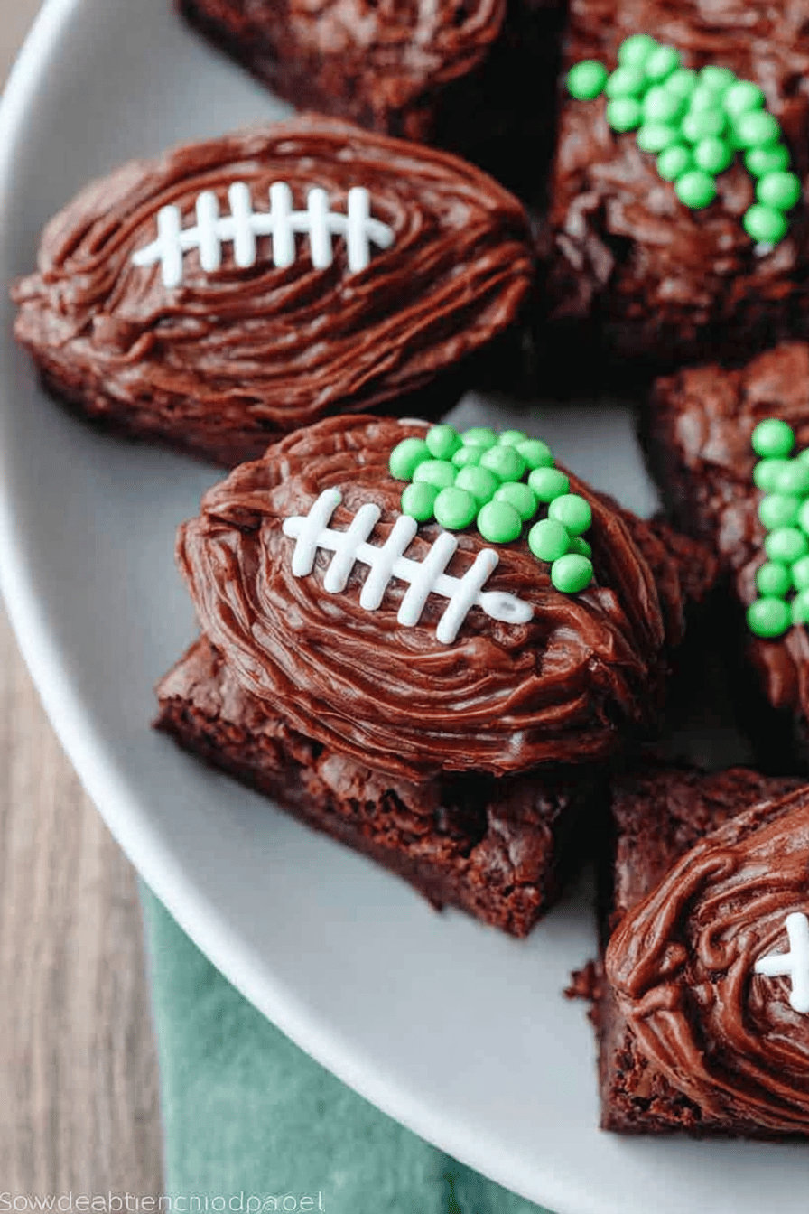 Frosted Football Brownies Recipe With Sweet Creamy Topping 7 Frosted Football Brownies