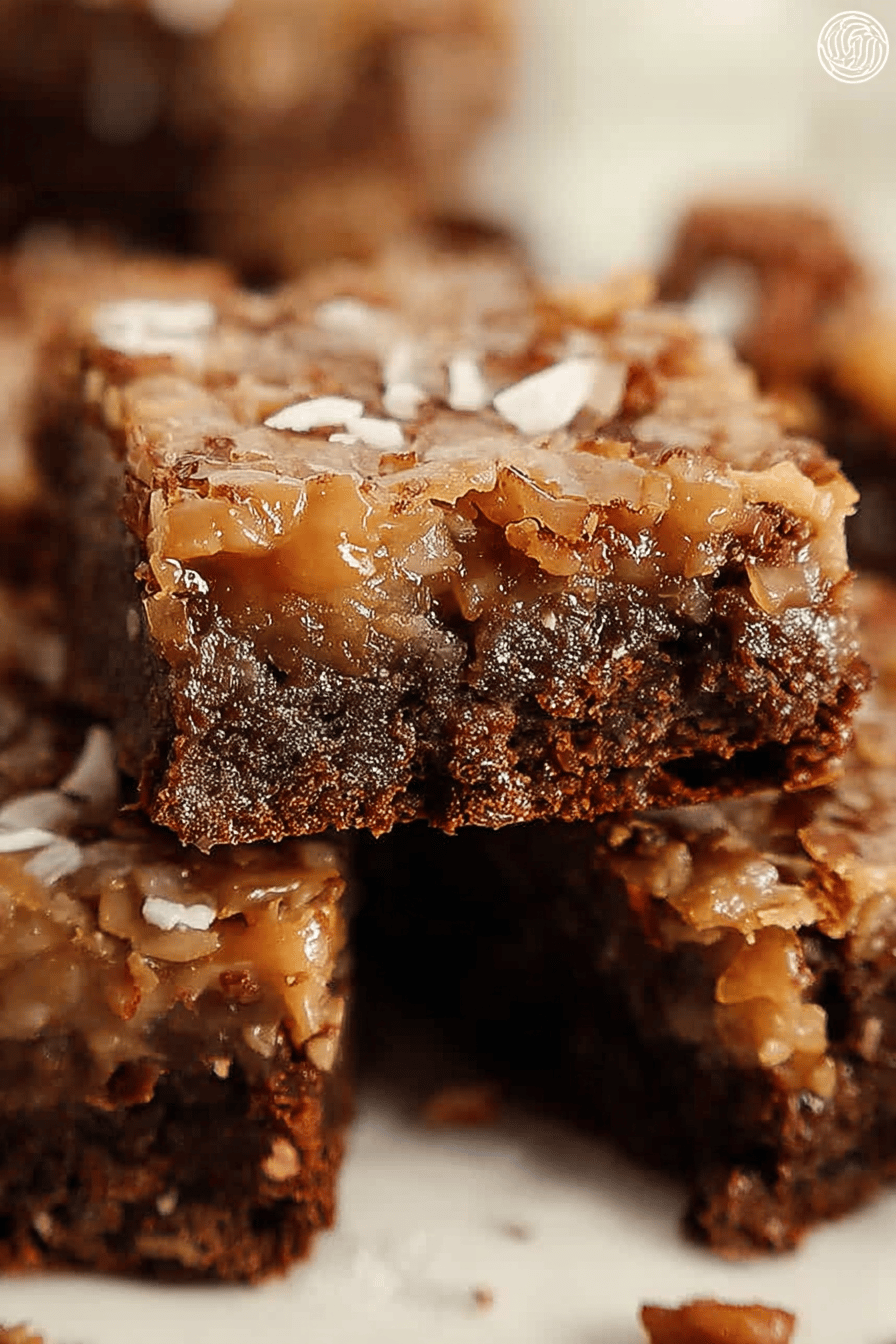 German Chocolate Brownies Recipe With Coconut And Pecan Topping 6 German Chocolate Brownies