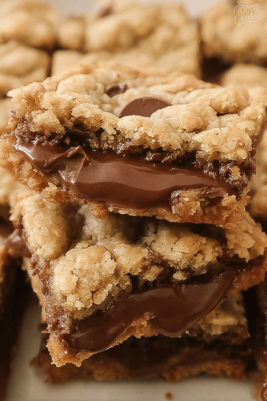 Nutella Stuffed Oatmeal Cookie Bars Recipe For Soft Chewy Treats 7 Nutella Stuffed Oatmeal Cookie Bars