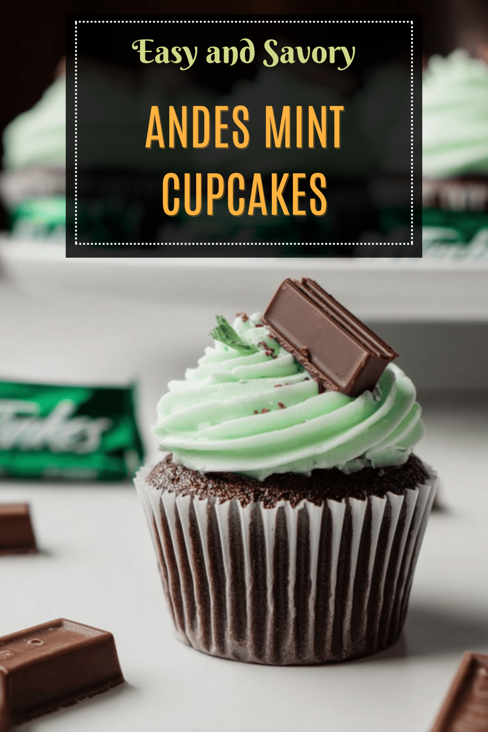 Andes Mint Cupcakes Recipe With Creamy Mint Chocolate Frosting 7 Andes Mint Cupcakes