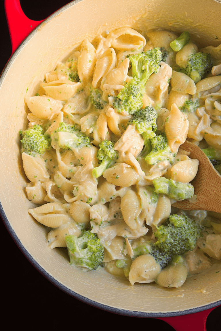 Creamy Broccoli Chicken Shells Cheese 9.Png