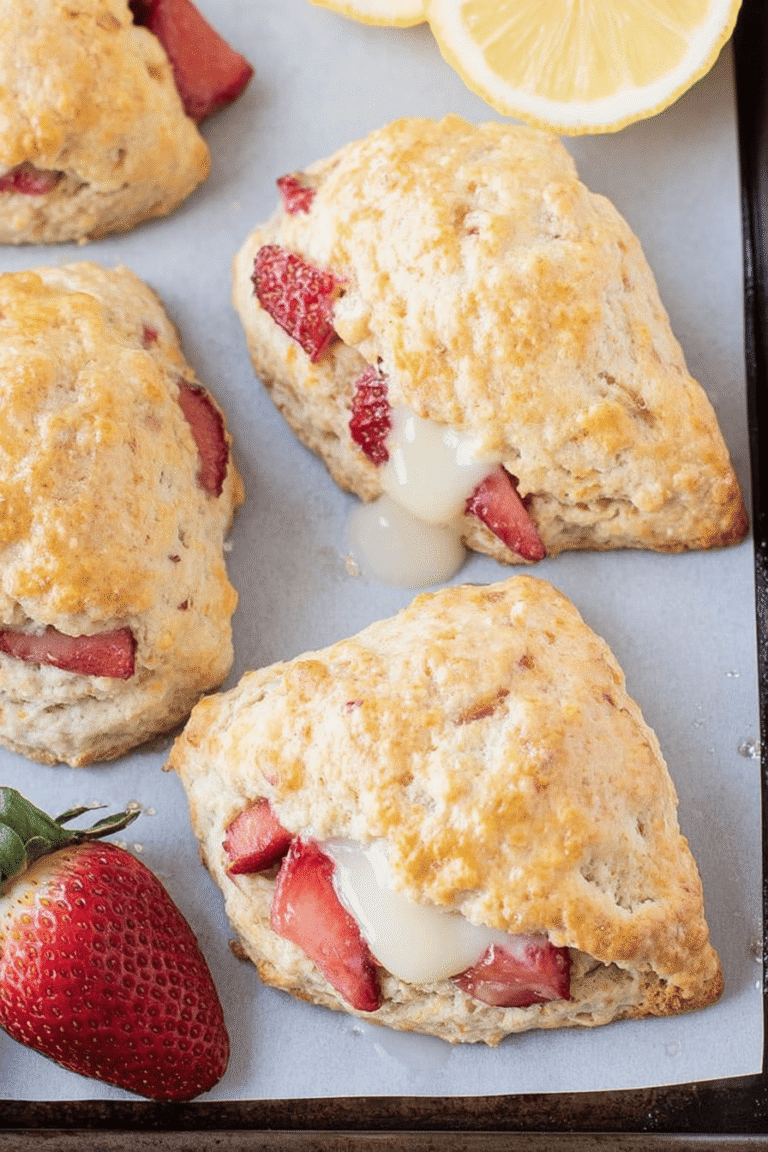Lemon Cream Cheese Scones Strawberries 85.Png