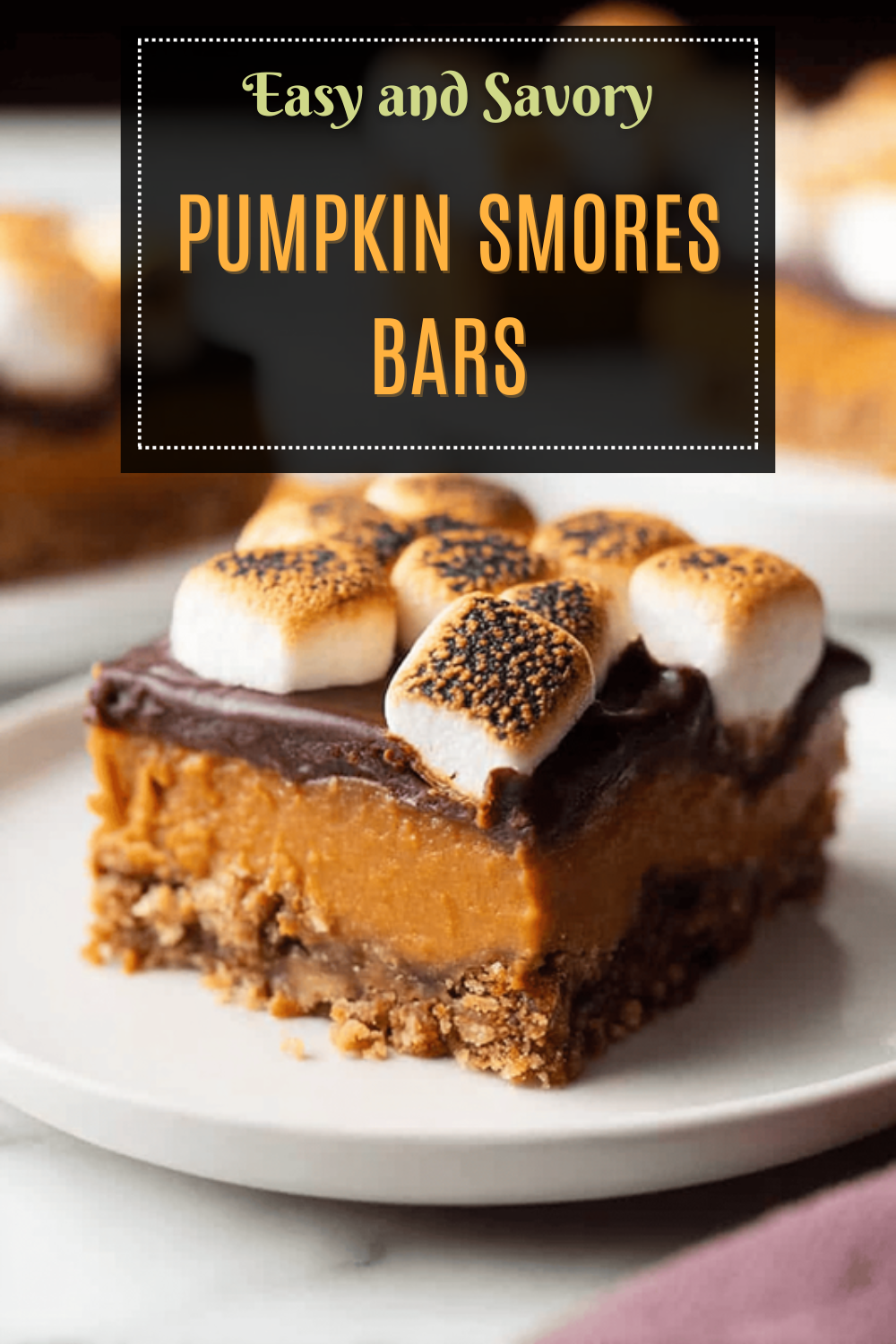 Pumpkin S’mores Bars Recipe With Gooey Chocolate And Marshmallows 7 Pumpkin Smores Bars