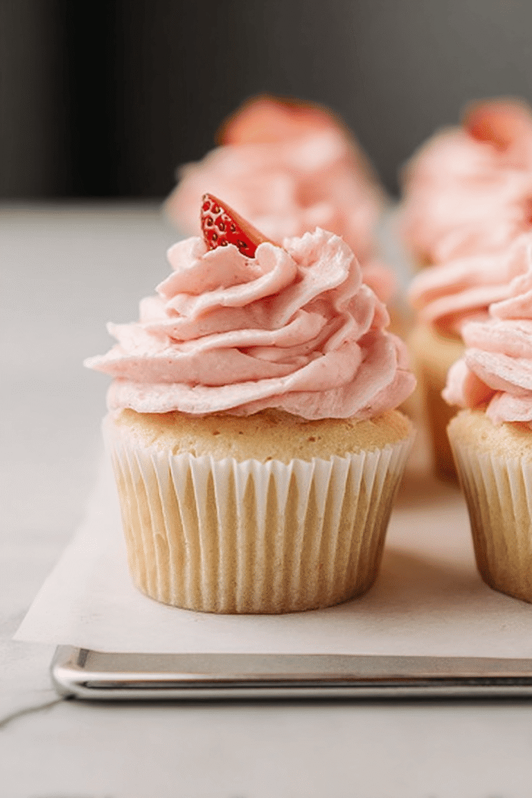 Vanilla Yogurt Cupcakes Strawberry Frosting 62.Png