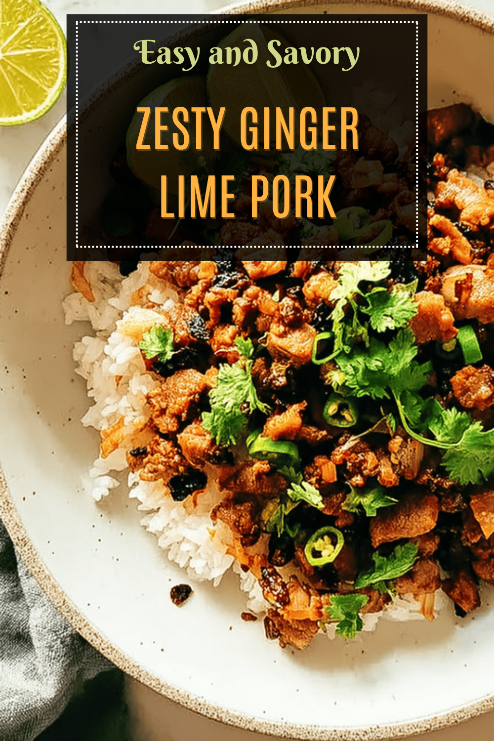 Ginger Lime Pork Served With Fragrant Coconut Rice 7 Zesty Ginger Lime Pork