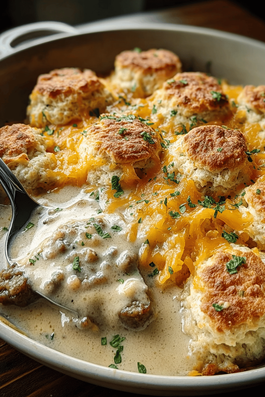Biscuits And Gravy Breakfast Casserole Recipe For A Hearty Morning 6 Biscuits Gravy Hashbrown Bake
