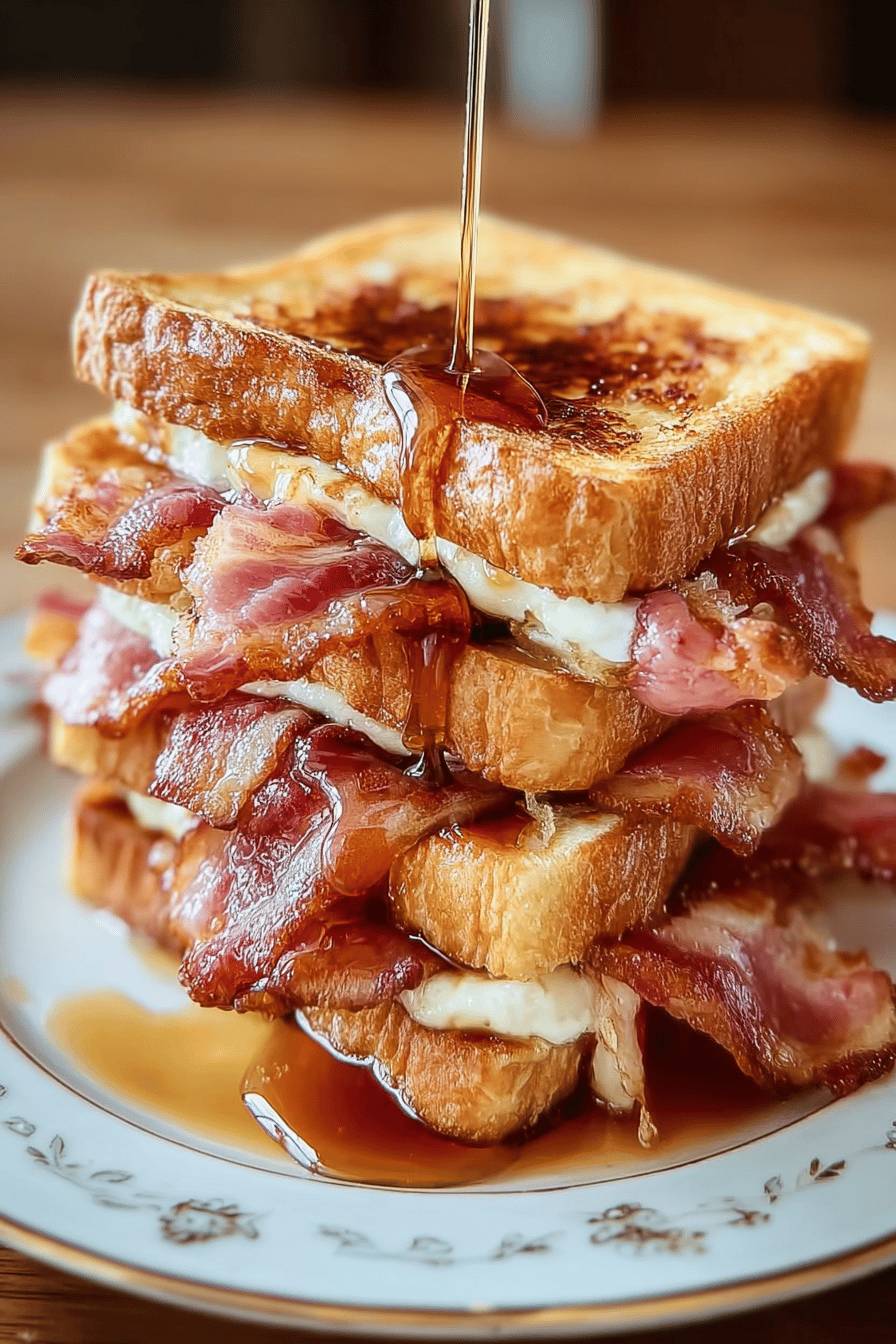 Bourbon Maple Bacon Stuffed French Toast With Creamy Vanilla Glaze 6 Bourbon Maple Bacon Toast
