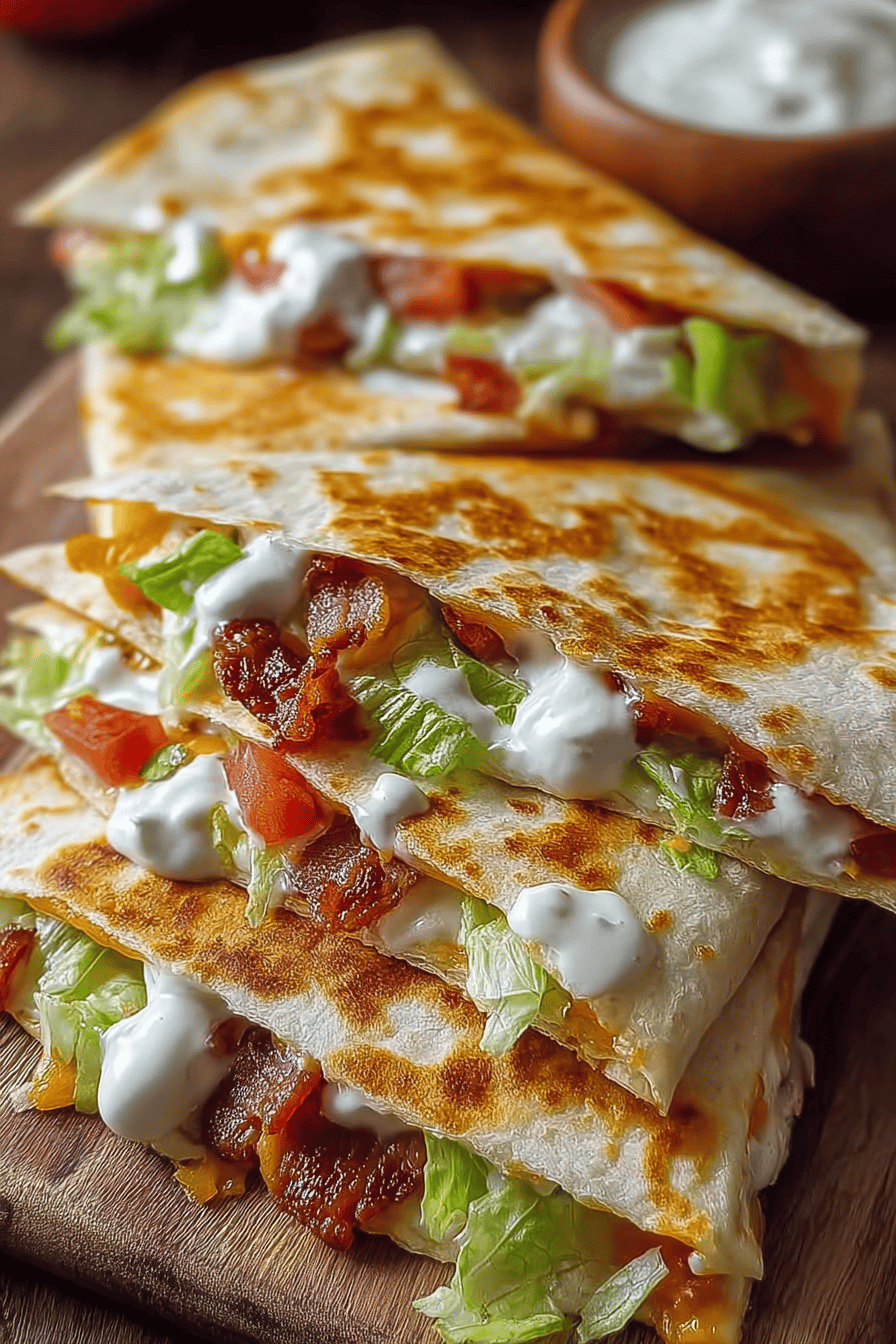 Chicken Bacon Ranch Quesadillas Recipe With Melted Cheese And Crispy Tortillas 6 Cheesy Bacon Ranch Quesadilla