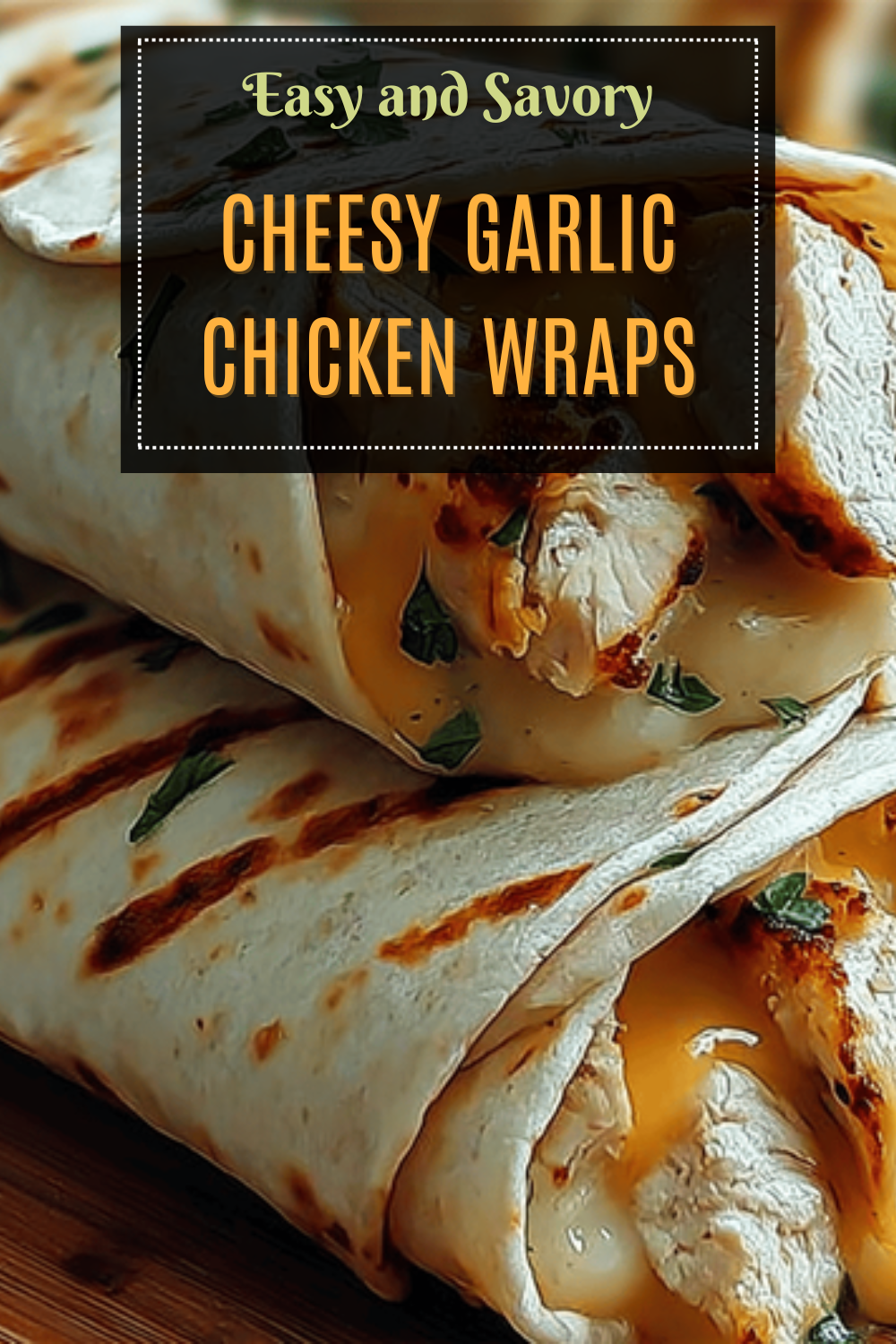 Cheesy Garlic Chicken Wraps