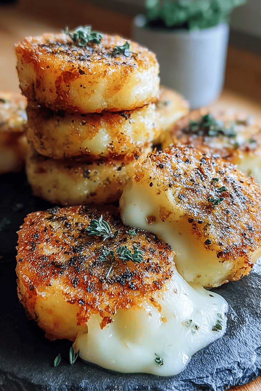 Cheesy Stuffed Potato Cakes