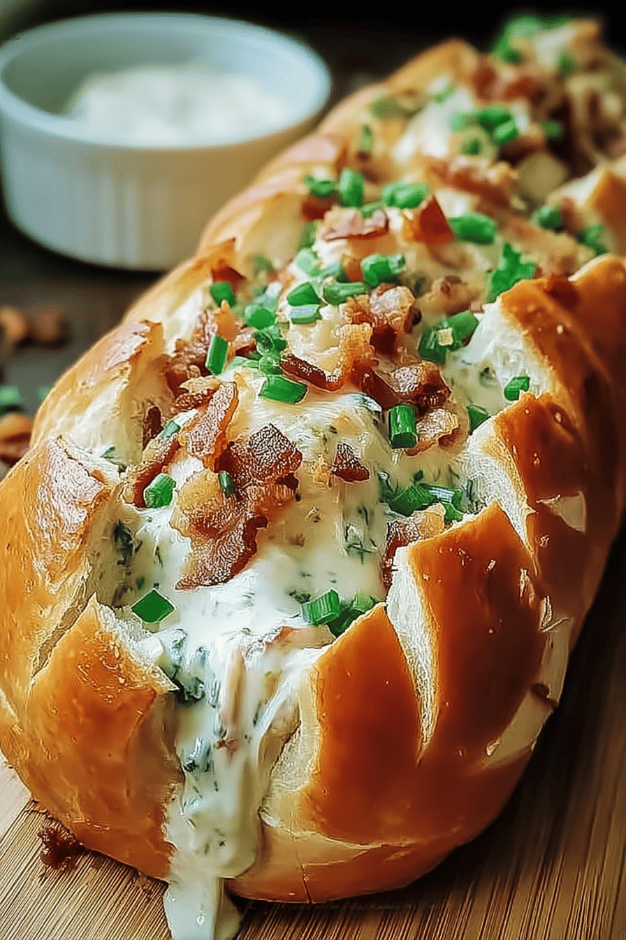 Chicken Bacon Ranch Stuffed Bread