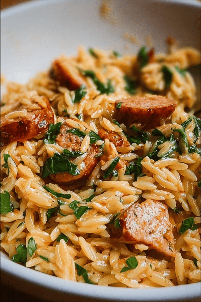 Creamy Chicken Sausage Orzo Skillet 41.Png