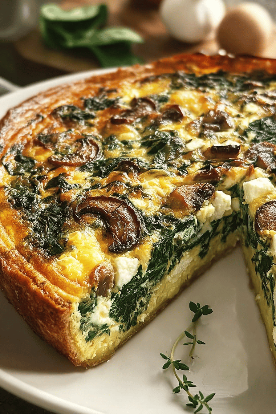Crustless Spinach Feta Quiche Recipe For A Light Savory Bite 6 Crustless Spinach Feta Quiche