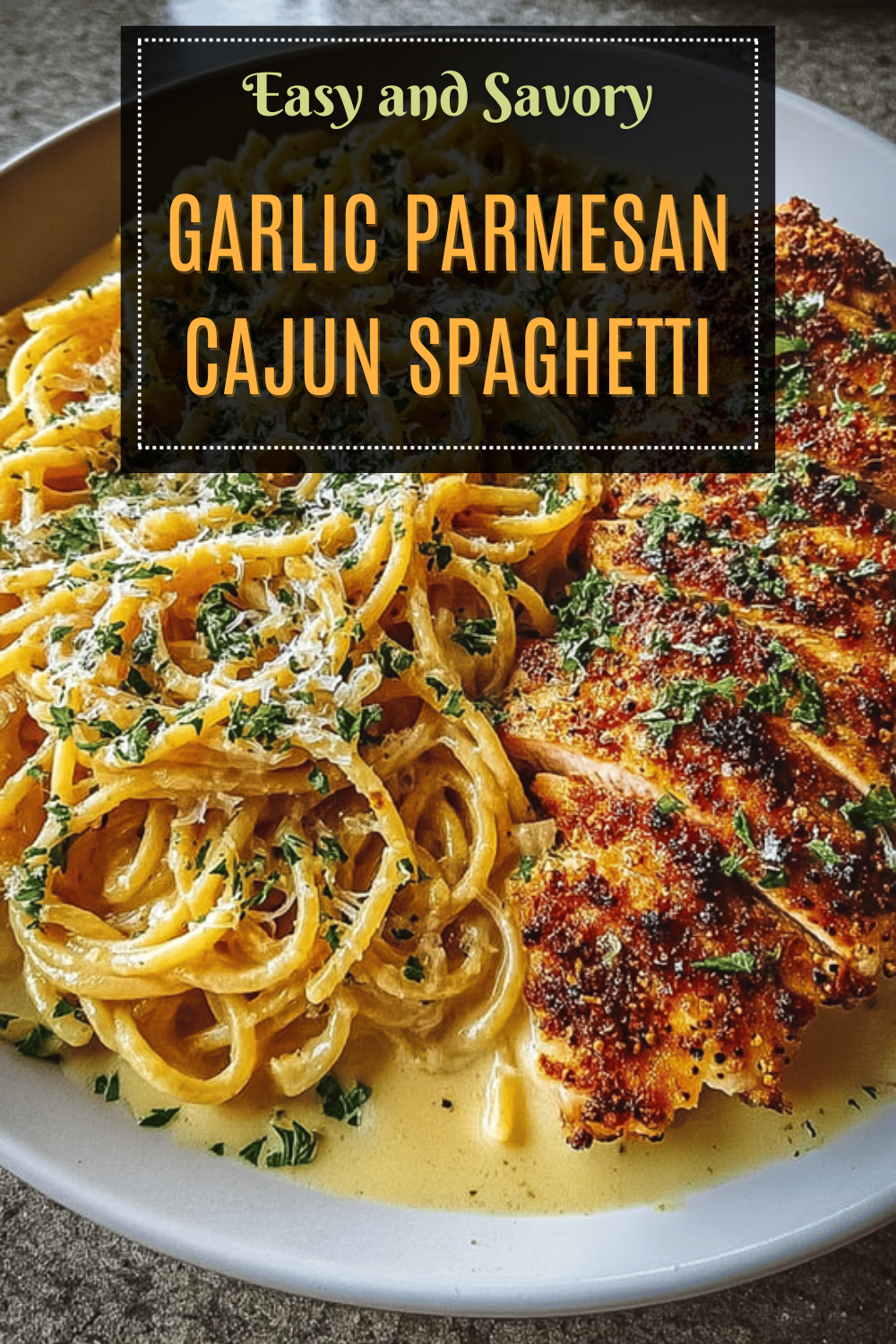 Garlic Parmesan Chicken Spaghetti In Creamy Spicy Cajun Sauce 7 Garlic Parmesan Cajun Spaghetti
