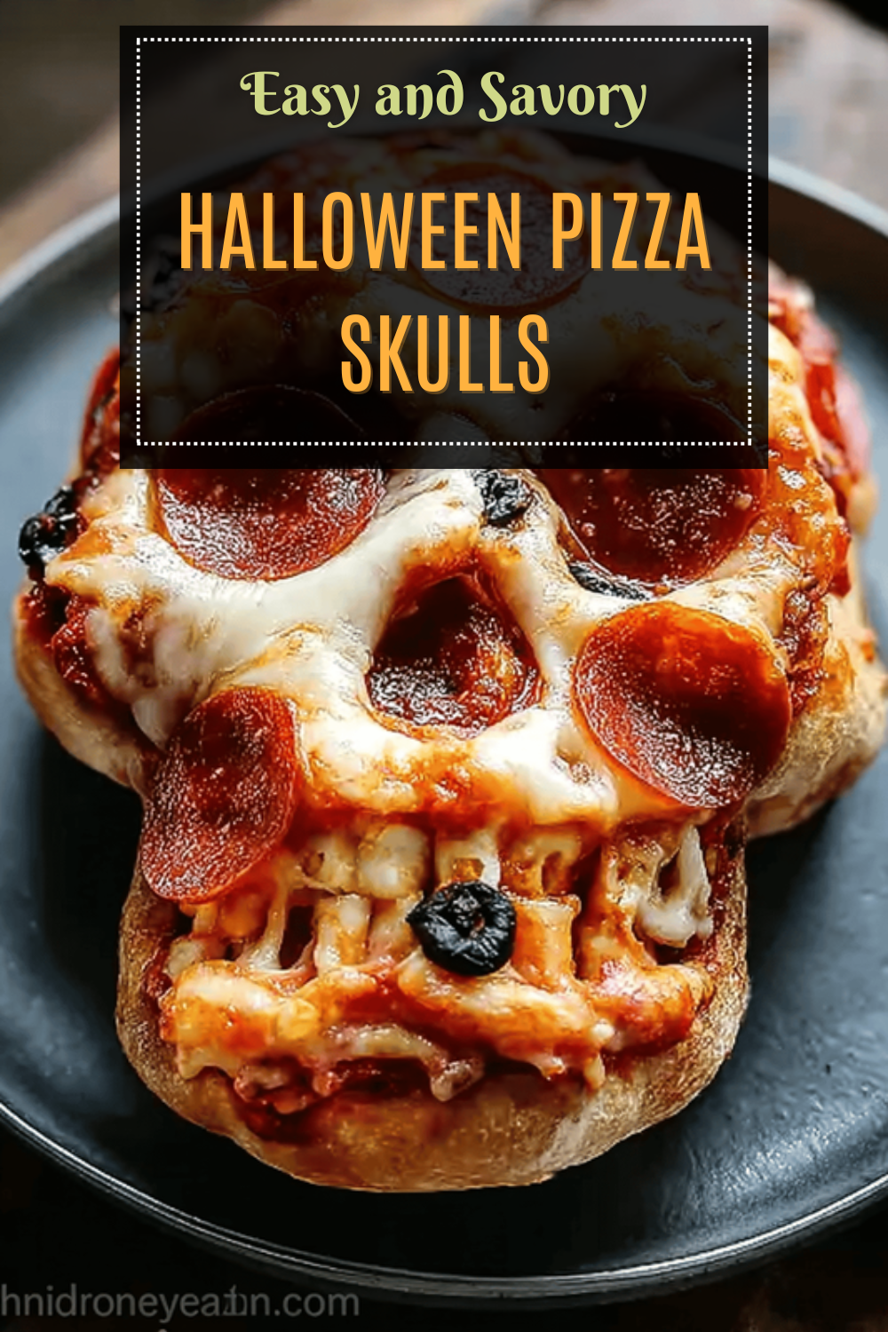 Halloween Pizza Skulls