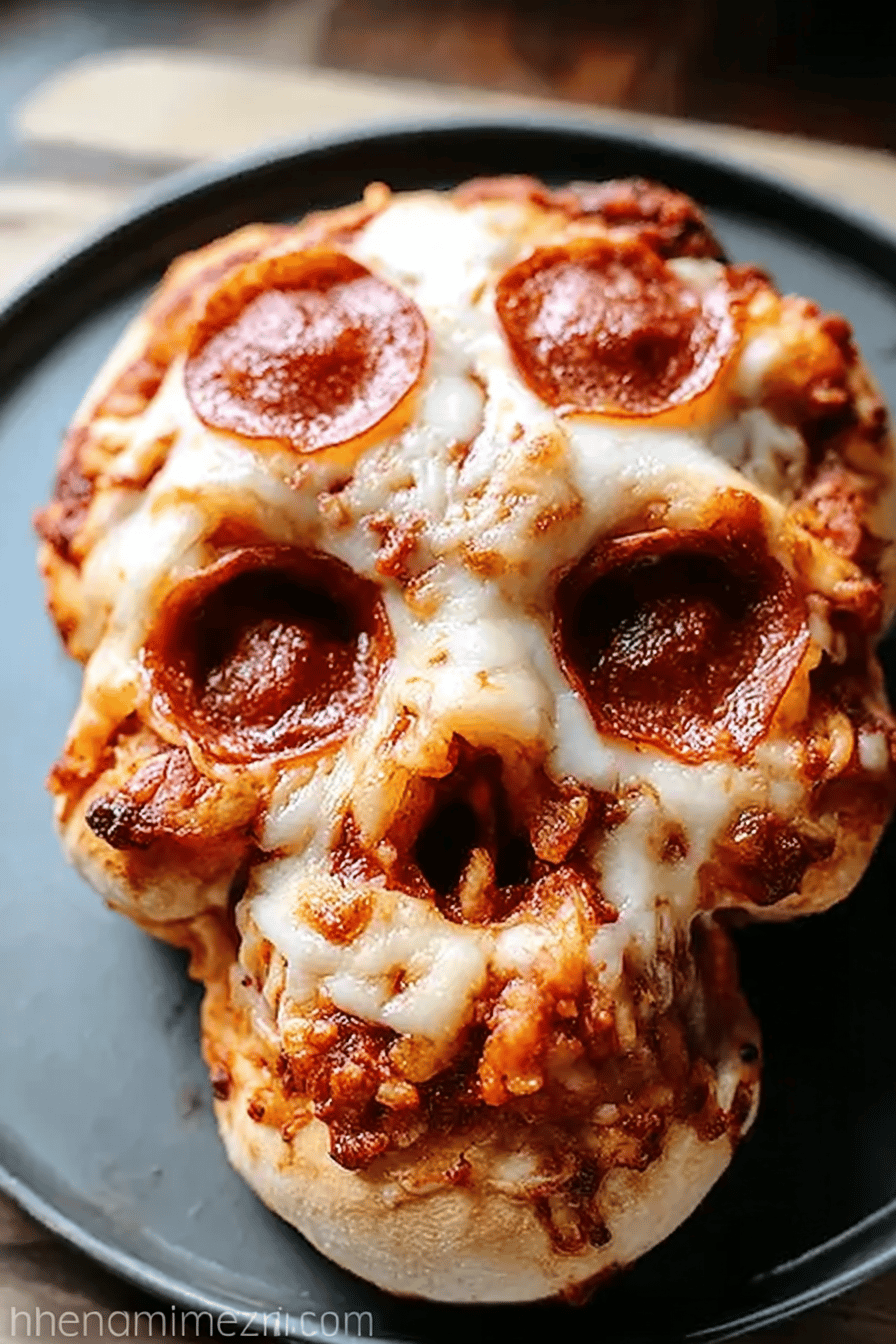 Halloween Pizza Skulls