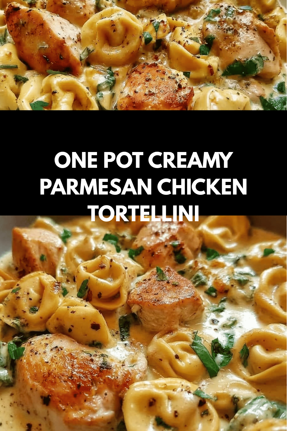 One Pot Creamy Parmesan Chicken Tortellini