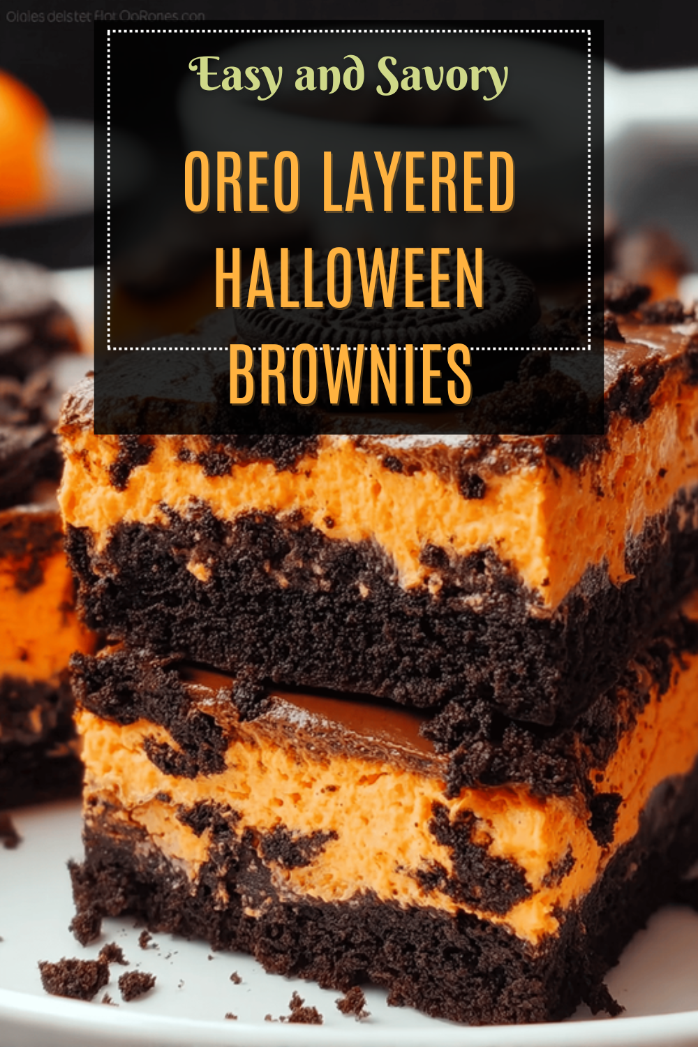 Oreo Layered Halloween Brownies