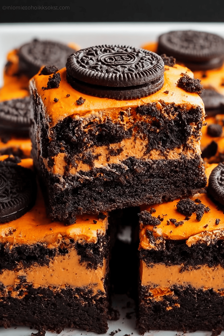Oreo Layered Halloween Brownies