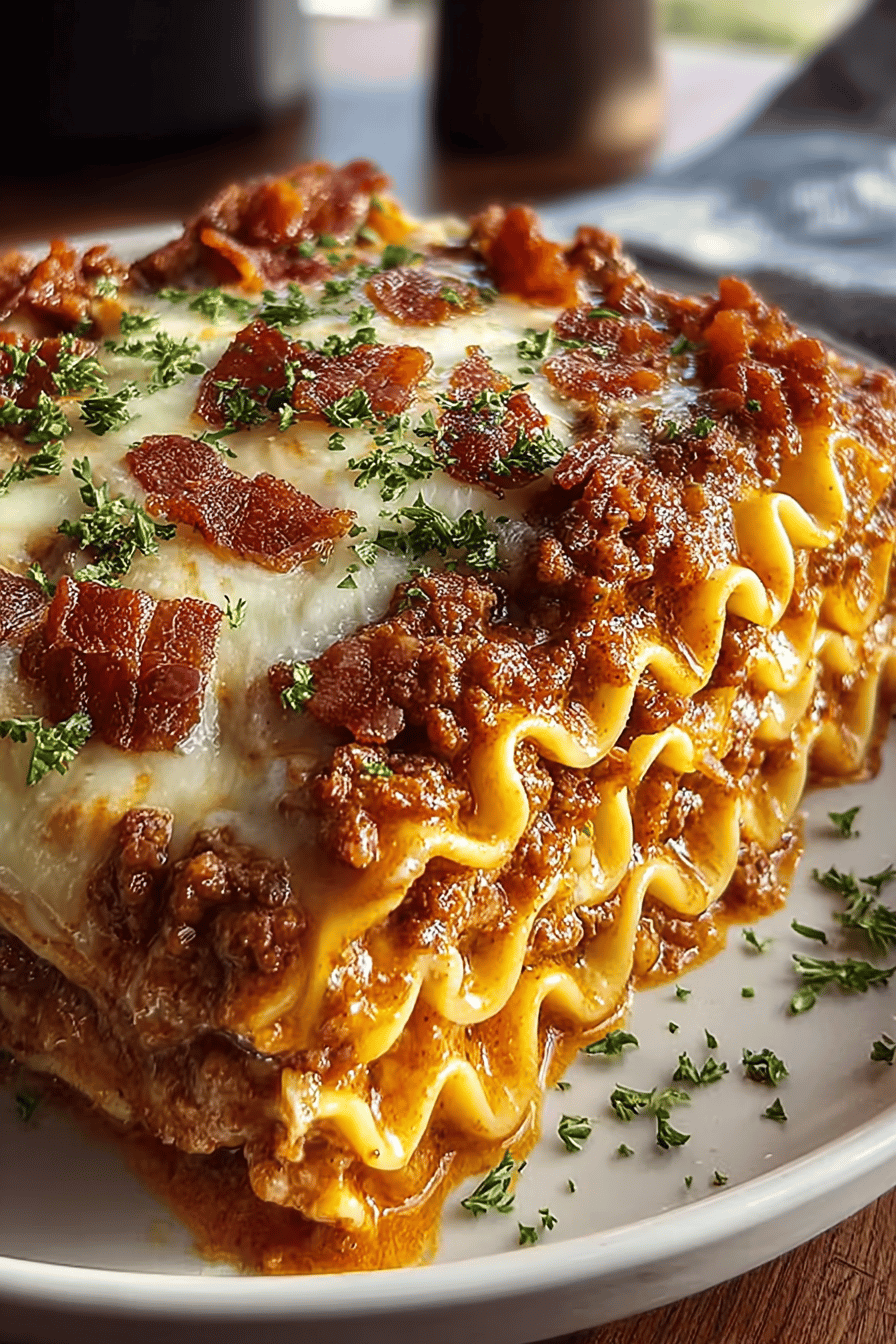 Parmesan Garlic Bacon Cheeseburger Lasagna Recipe For Flavorful Layers 6 Parmesan Garlic Bacon Lasagna