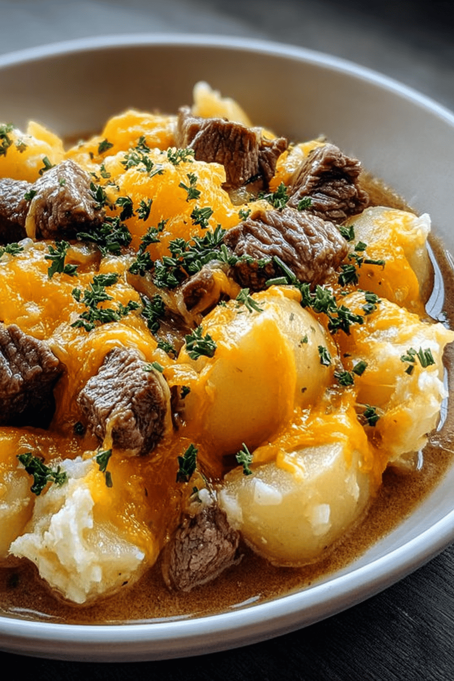 Crock Pot Cheesesteak Potato Casserole Recipe For Easy Dinner 6 Slow Cooker Steak Cheddar Potatoes