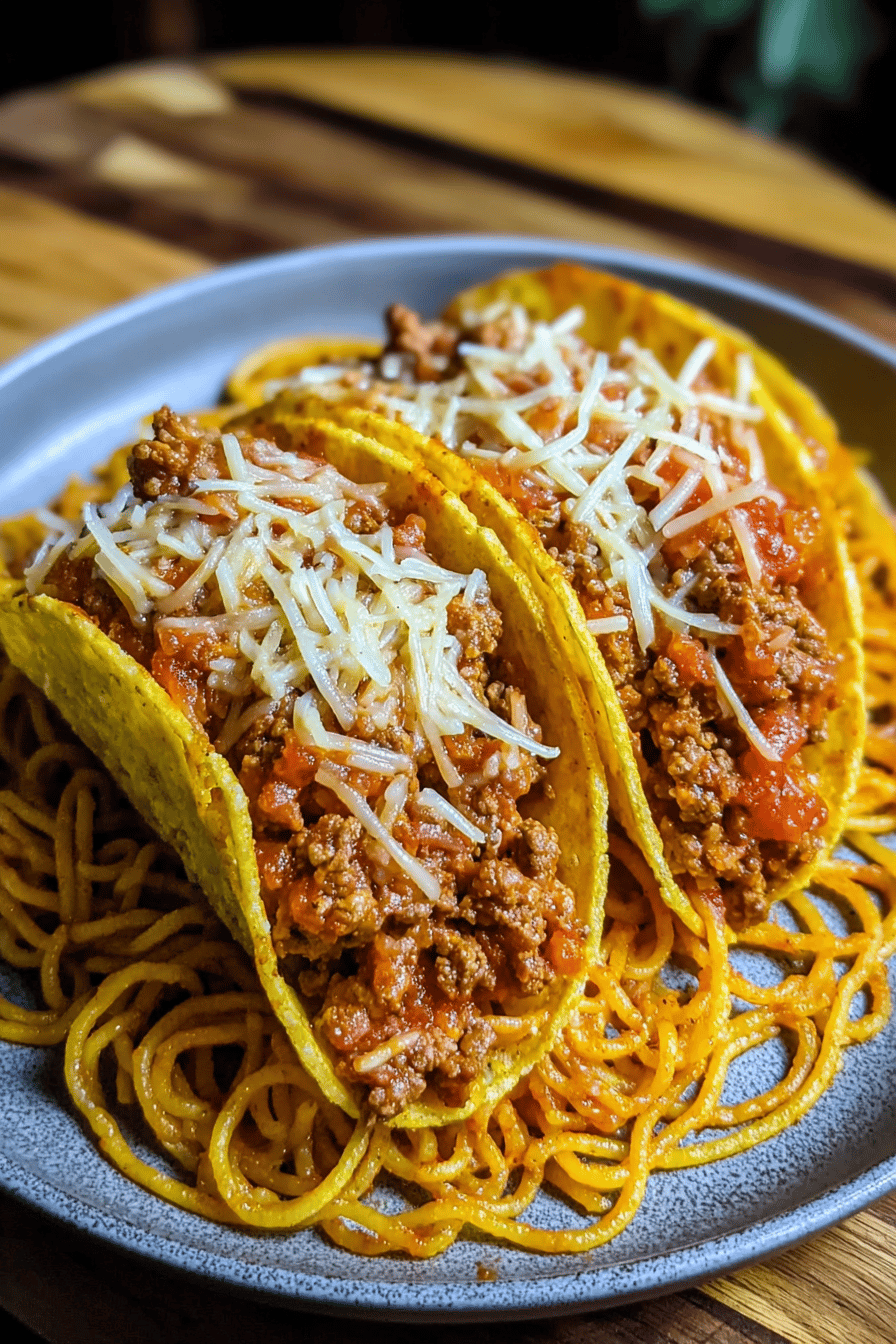 Spaghetti Tacos Recipe Combining Classic Pasta With Crispy Taco Shells 6 Spaghetti Tacos