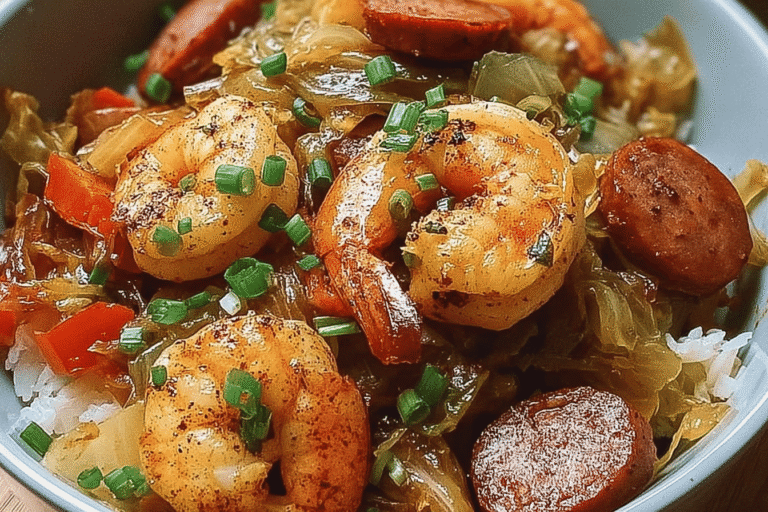 Spicy Cajun Shrimp Sausage And Cabbage Stir Fry 38.Png
