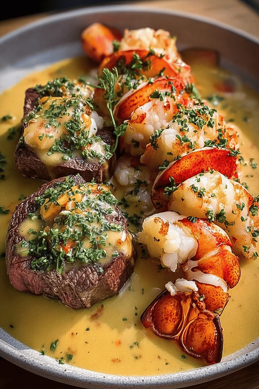 Surf And Turf Recipe With Juicy Steak And Fresh Lobster 6 Surf Turf Lobster Sauce Delight