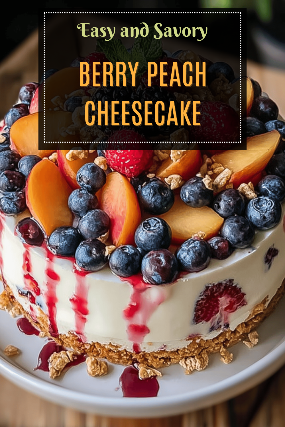 Blueberry Peach Cheesecake Recipe With Fresh Fruit And Creamy Texture 7 Berry Peach Cheesecake