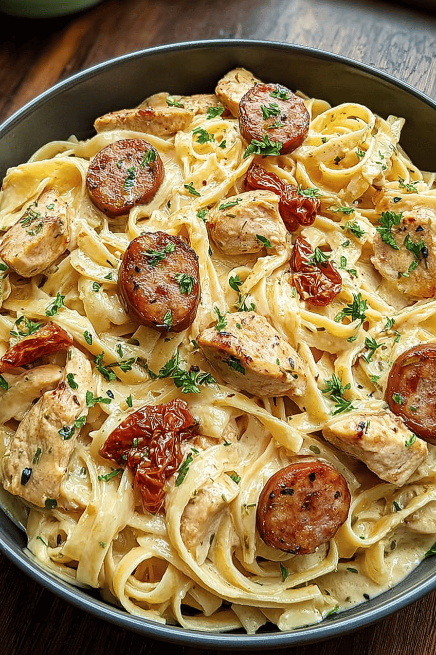 Cajun Chicken Sausage Alfredo Recipe With Creamy Sauce 6 Cajun Chicken Sausage Alfredo
