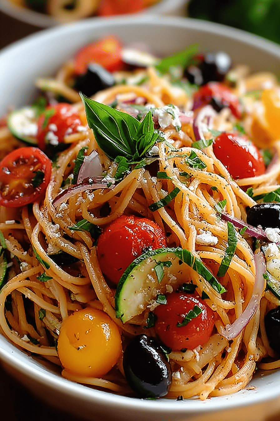 California Spaghetti Salad With Fresh Veggies And Tangy Dressing 6 California Spaghetti Salad