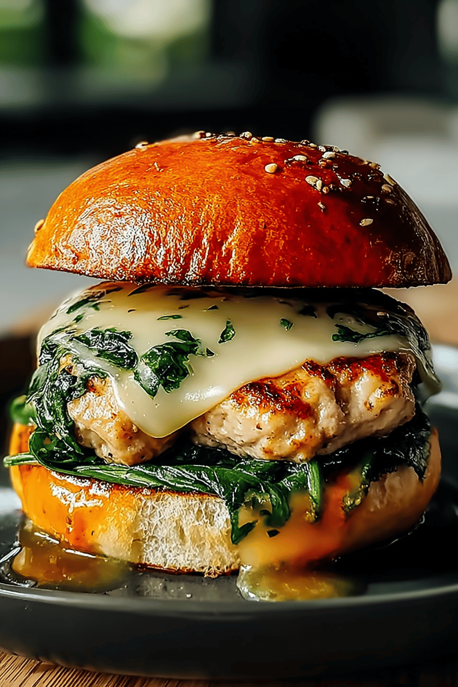 Chicken Spinach Burgers Recipe With Fresh Ingredients And Simple Steps 6 Cheddar Spinach Chicken Burgers