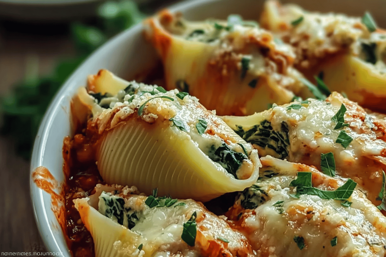 Spinach Ricotta Stuffed Shells Recipe With Creamy Cheese Filling 7 Cheesy Spinach Stuffed Shells