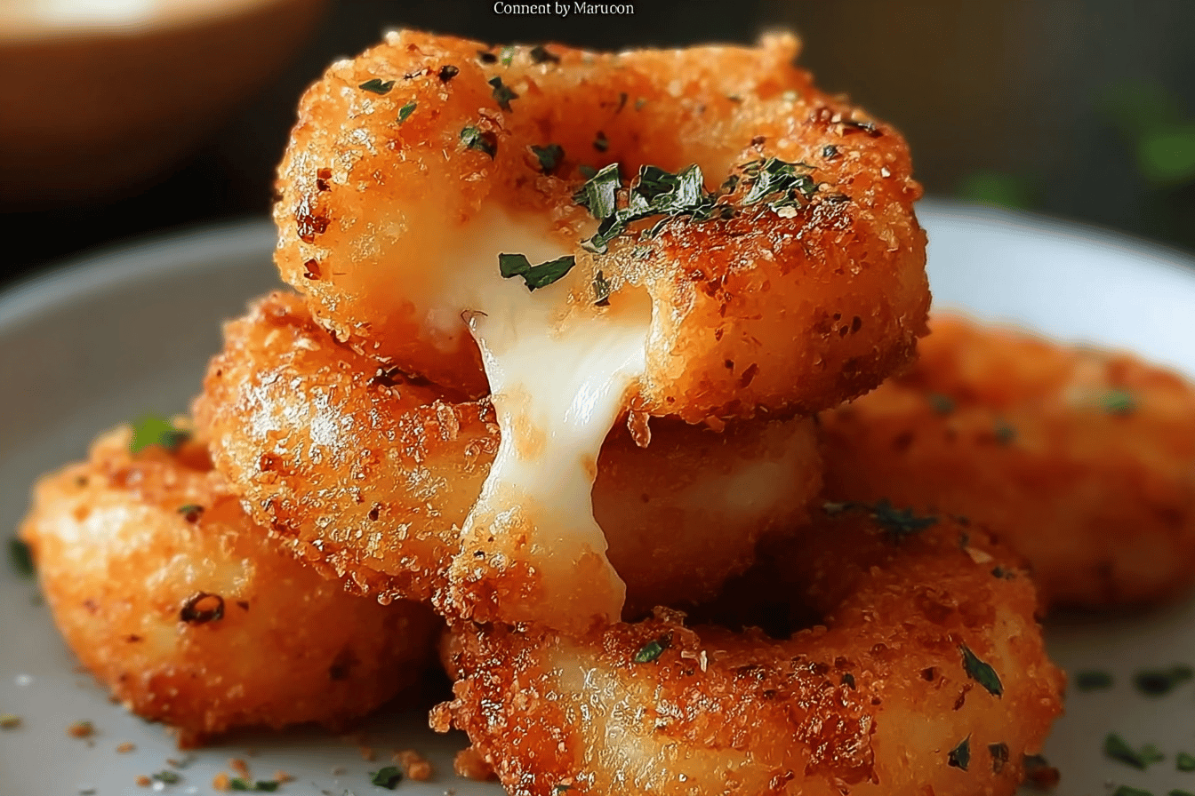 Cheesy Stuffed Mozzarella Onion Rings