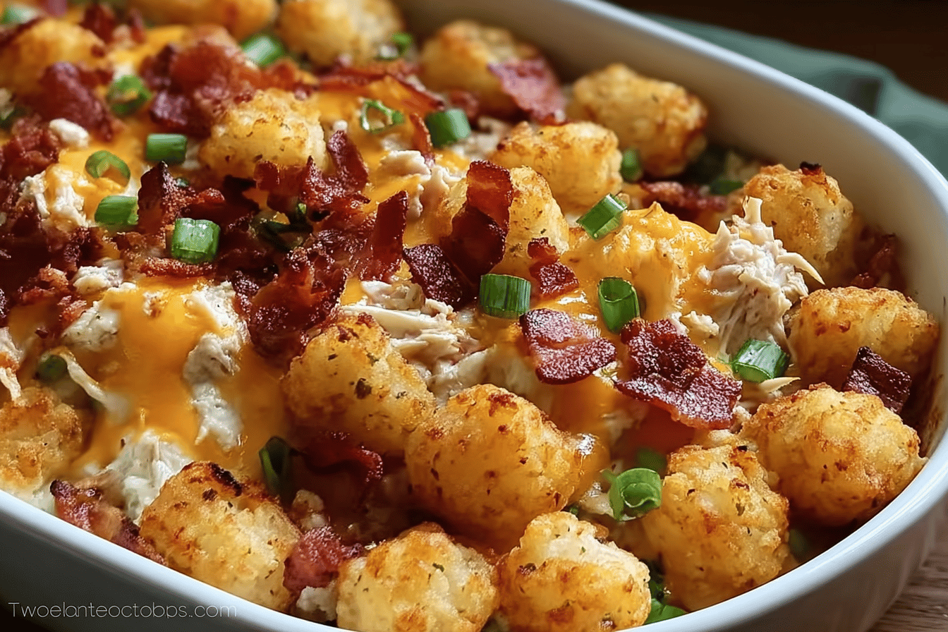 Chicken Bacon Ranch Tater Tot Casserole