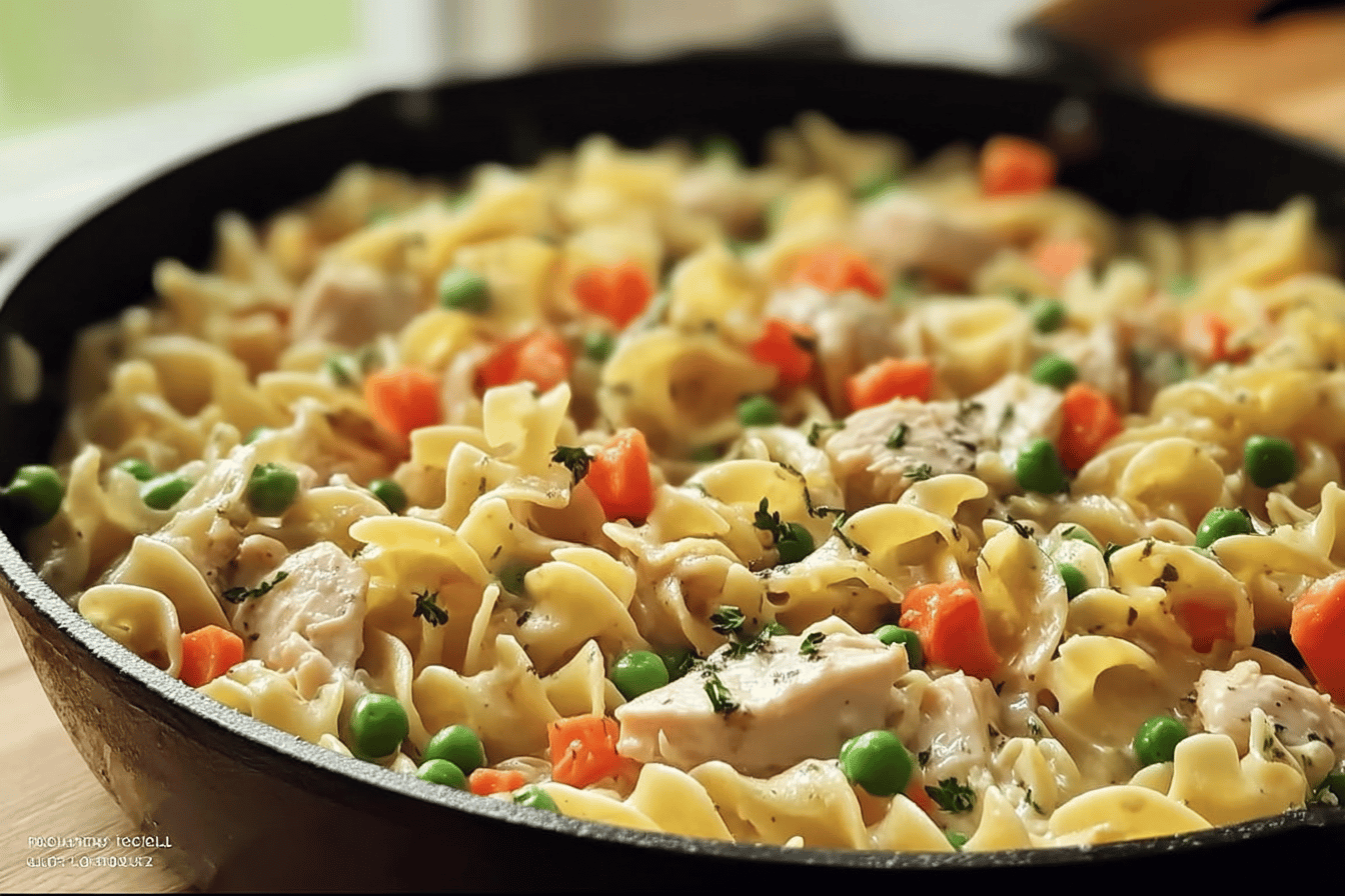 Chicken Pot Pie Noodle Skillet