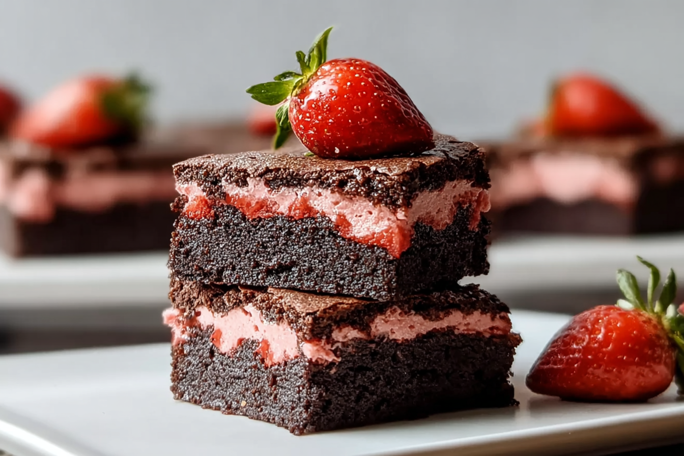 Chocolate Covered Strawberry Brownies Recipe With Rich, Fudgy Layers 6 Chocolate Strawberry Brownies