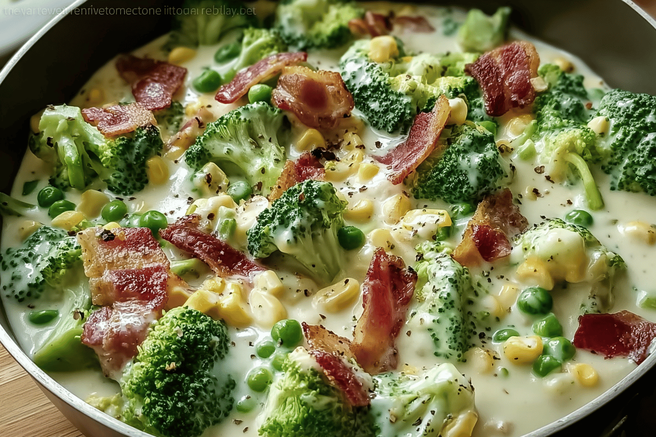 Creamy Garlic Parmesan Broccoli With Crispy Bacon Recipe 7 Creamy Garlic Parmesan Broccoli Bacon