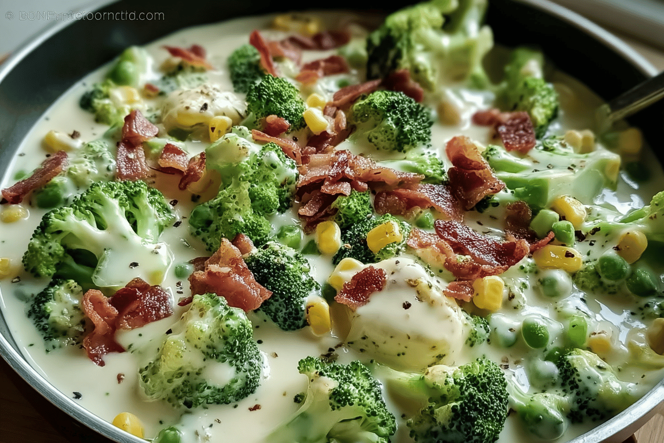 Creamy Garlic Parmesan Broccoli With Crispy Bacon Recipe 6 Creamy Garlic Parmesan Broccoli Bacon
