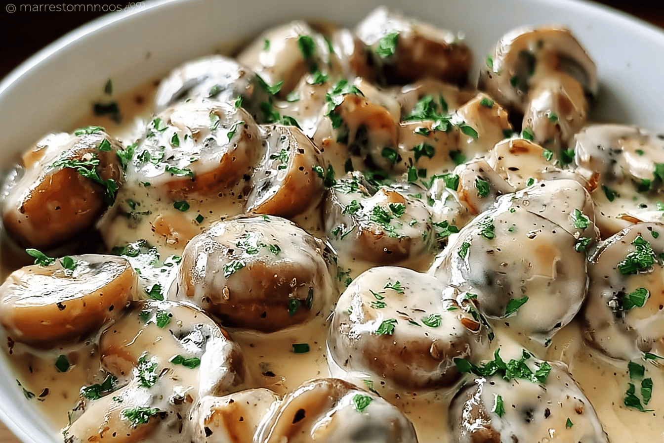 Creamy Garlic Parmesan Mushrooms