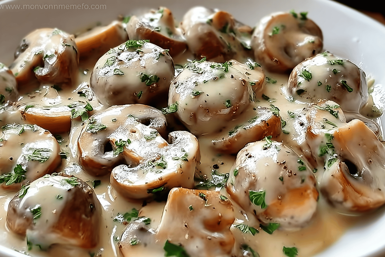 Creamy Garlic Parmesan Mushrooms