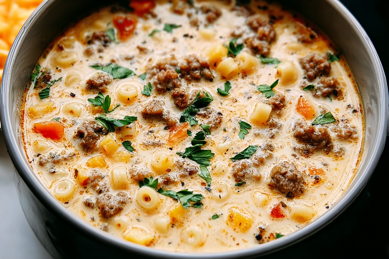 Creamy Parmesan Italian Sausage Ditalini Soup