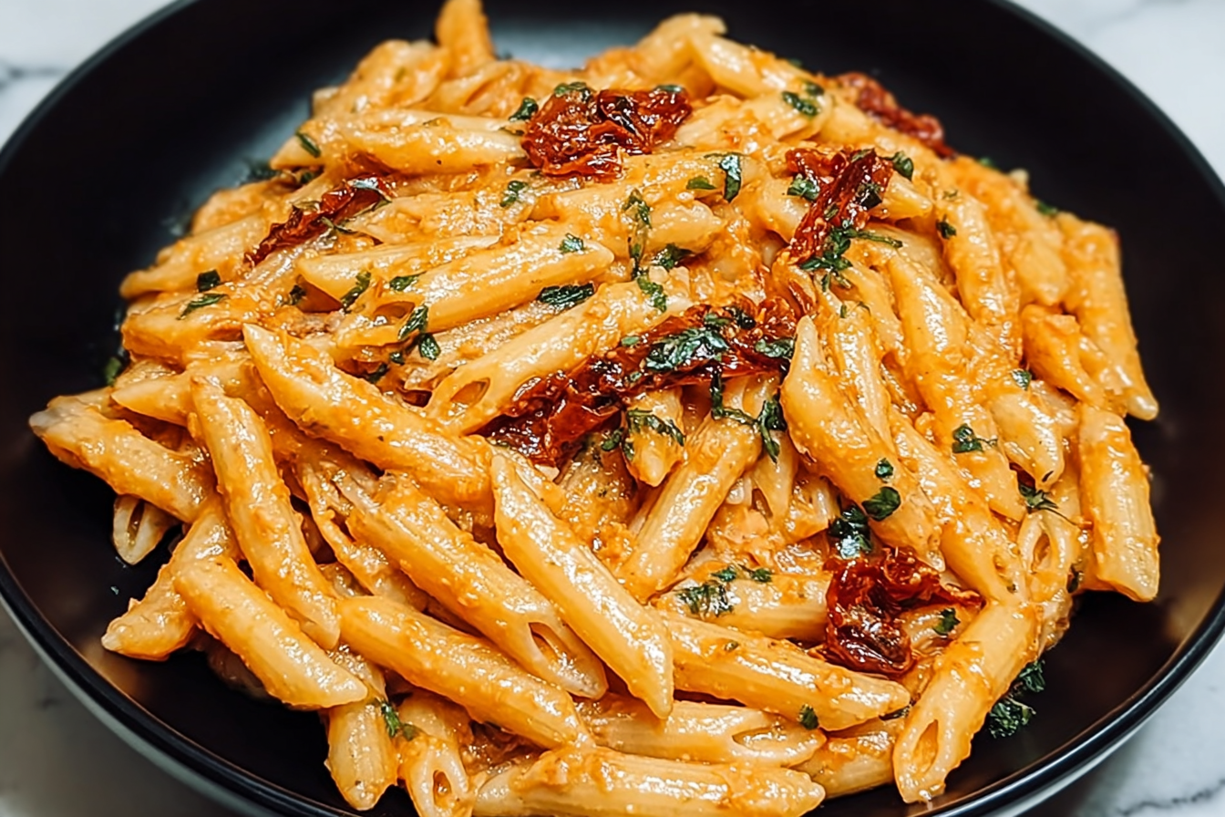Creamy Sun Dried Tomato Vegan Pasta
