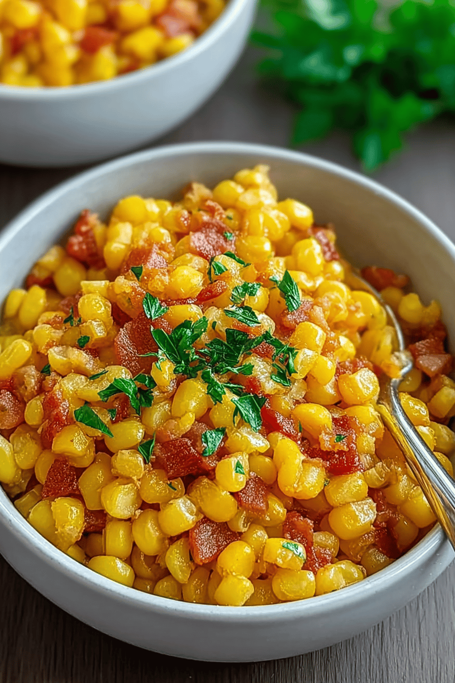 Fried Corn With Bacon And Herbs For A Flavorful Side Dish 6 Fresh Corn Bacon Side